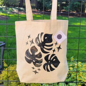 Trendy Monstera Canvas Tote | Farmers Market Bag
